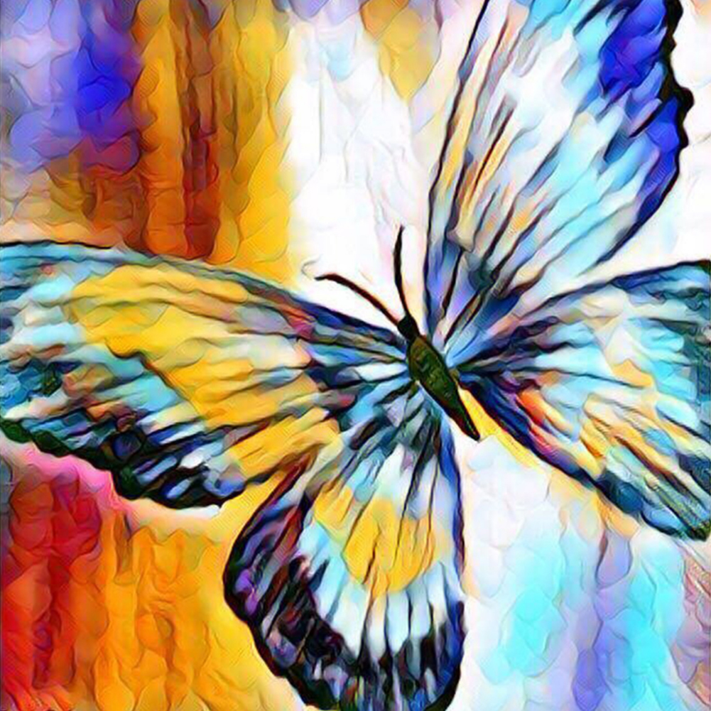 

30*30CM - Round Drill Diamond Painting - Fantasy Color Butterfly, 501 Original