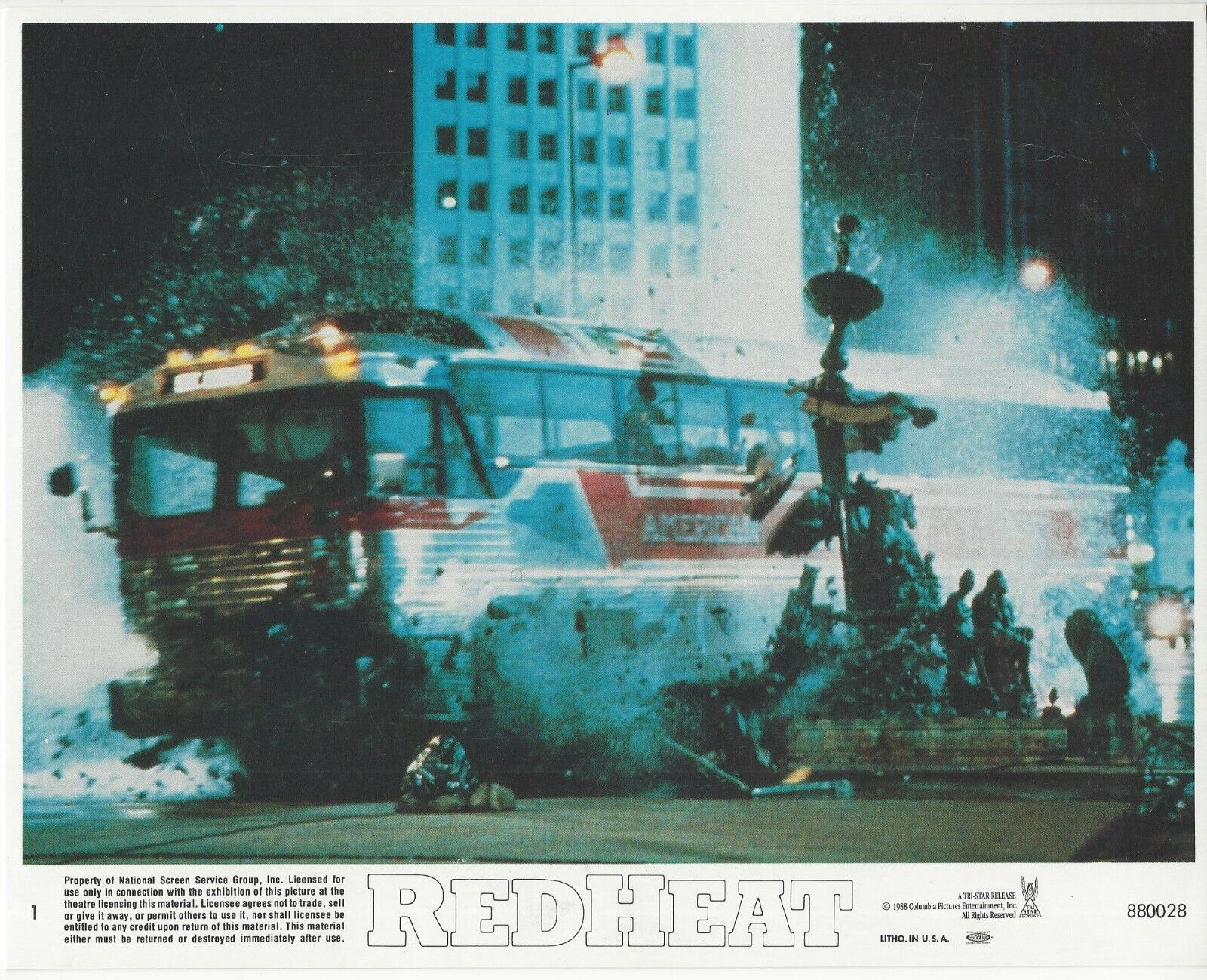 Red Heat Original 8x10 Lobby Card Poster Photo Poster painting 1988 #1 Schwarzenegger Belushi