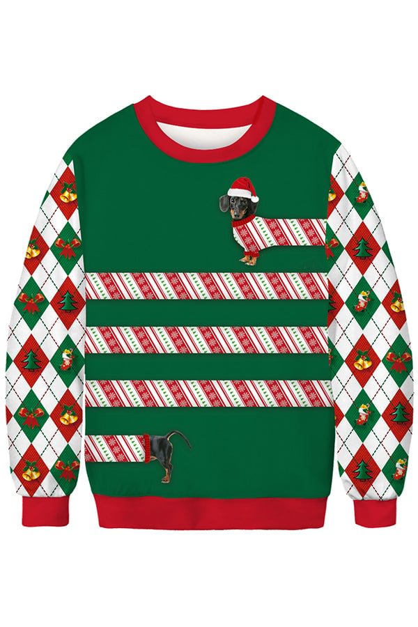 Funny Dachshund Christmas Pullover Sweatshirt-elleschic