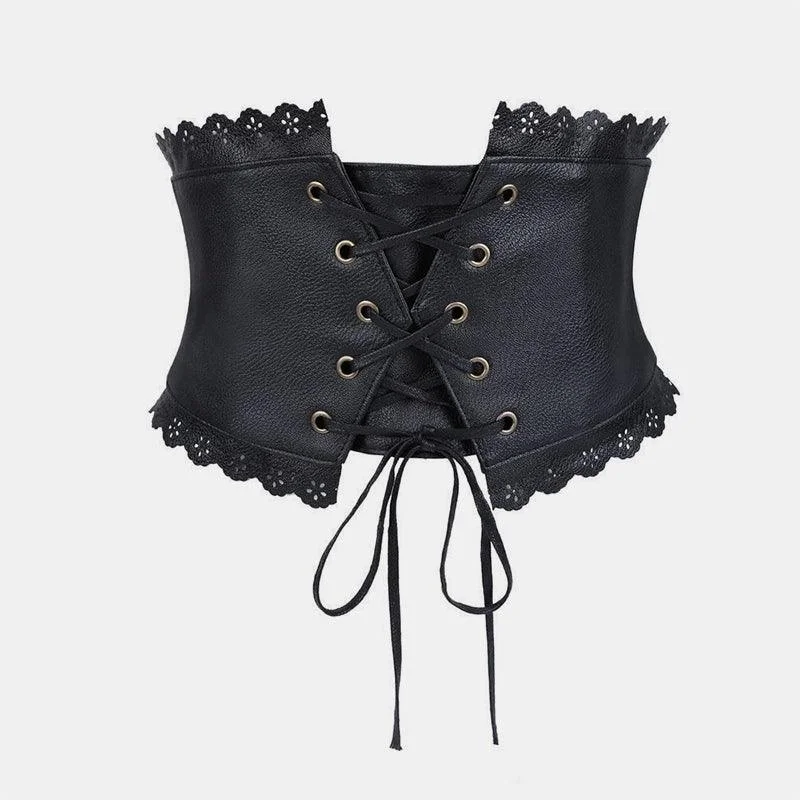 Black Lace Corset Belt