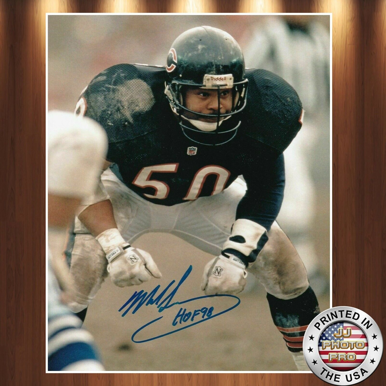 Mike Singletary Autographed Signed 8x10 Photo Poster painting (HOF Bears) REPRINT