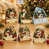 6pcs DIY Christmas Snowman Pearl Art Diamond Painting 3D Greeting Card