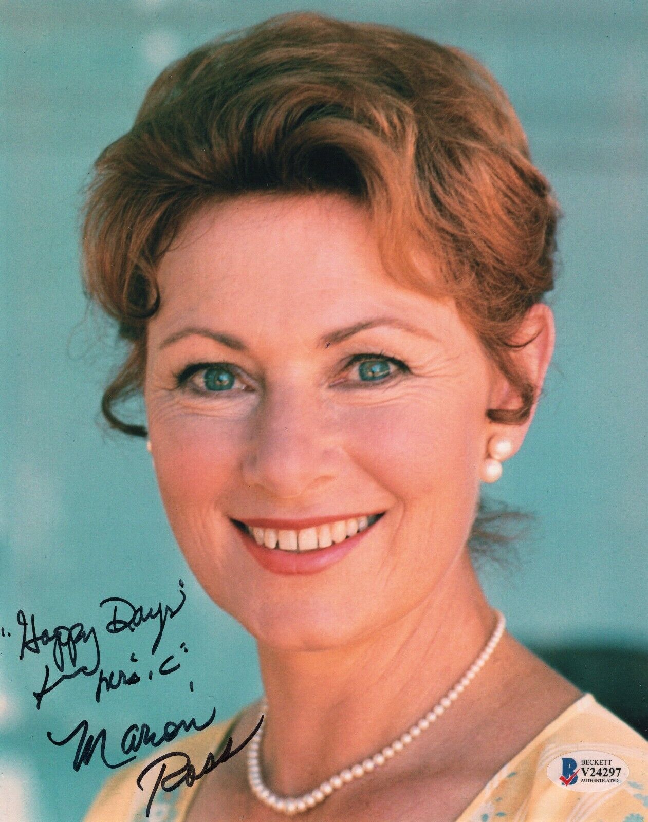 Marion Ross Signed Happy Days Mr's Cunningham 8x10 Photo Poster painting w/Beckett COA V24297