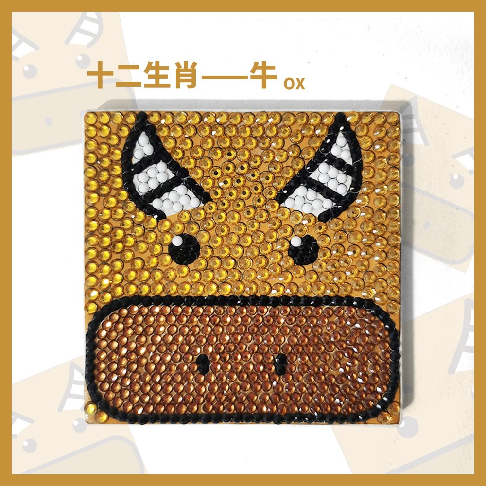 5D DIY Diamond Painting Kit Mini Coaster Ceramics Insulation Cartoon Pad