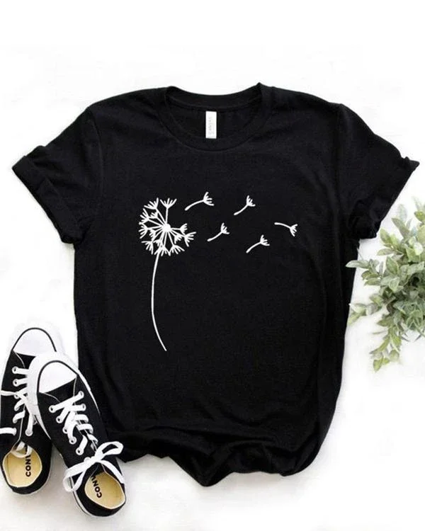women print crew neck casual t shirts p102918