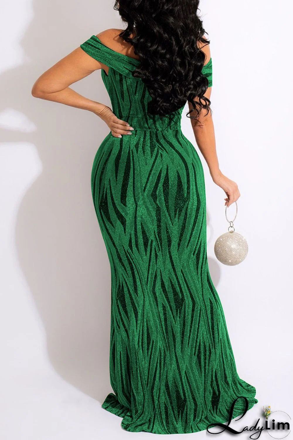 Gold Sexy Patchwork Off the Shoulder Off The Shoulder Dresses