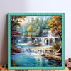 Forest Waterfall-11CT Stamped Cross Stitch 45*45cm