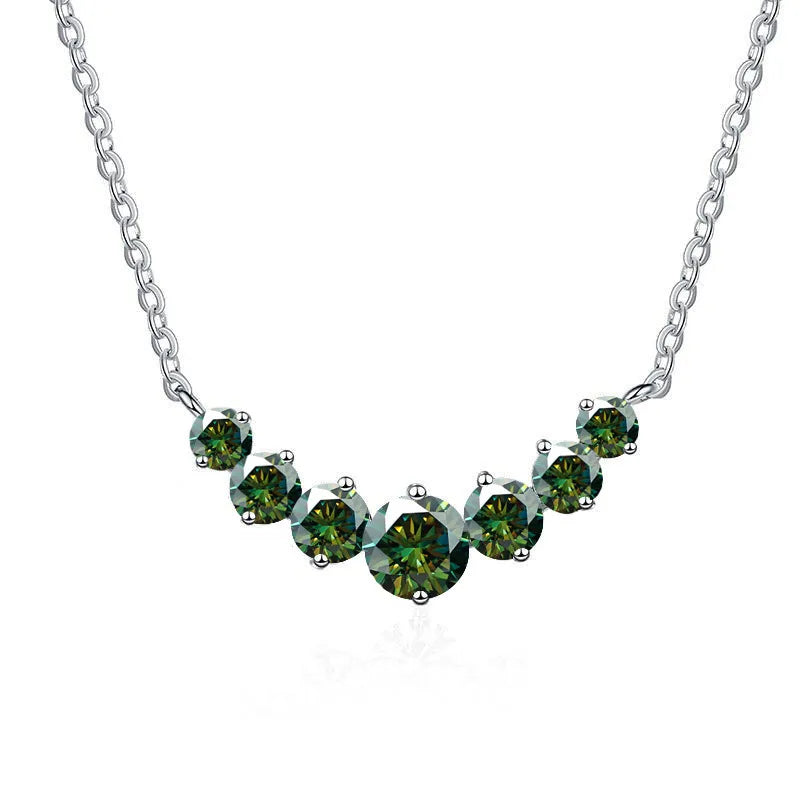 2.8 Karat VVS1-VVS2 925 Sterling Silver Moissanite None Inlay Round GRA Certificate Pendant Necklace