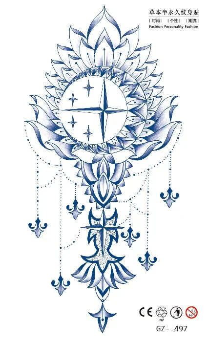 Temporary Waterproof Tattoos Stickers Creative Necklace Flower Juice Ink Lasting Girls Arm Neck Back Waist Buttocks Fake Tatoo