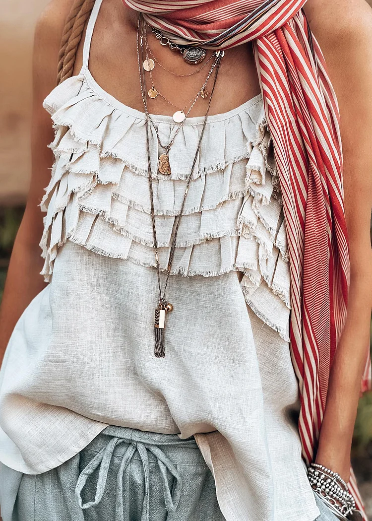 Women's Casual Solid Color Cotton Linen Vest
