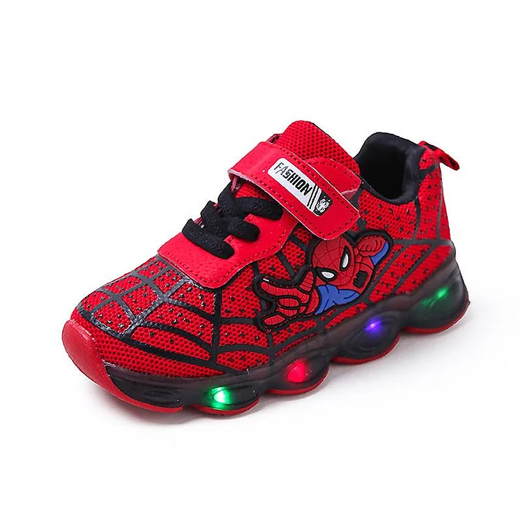 Kids Sports Shoes Spiderman Lighted Sneakers Children Led Luminous Shoes For Boys