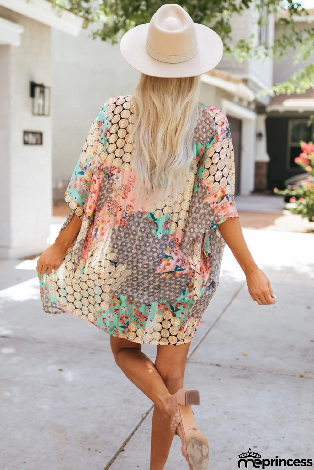 Floral Sheer Shimmer Kimono