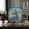 DIY Pearl Painting Elephant Herd with Frame for Home Wall Decor(25x25cm)