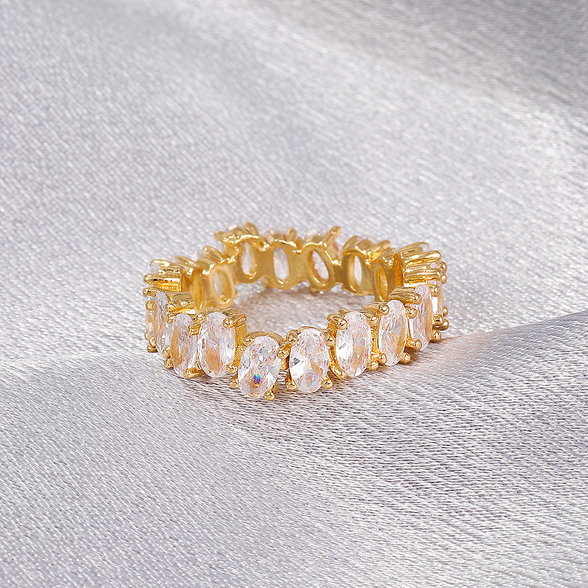 Oval Zirconia Gold-Plated Ring