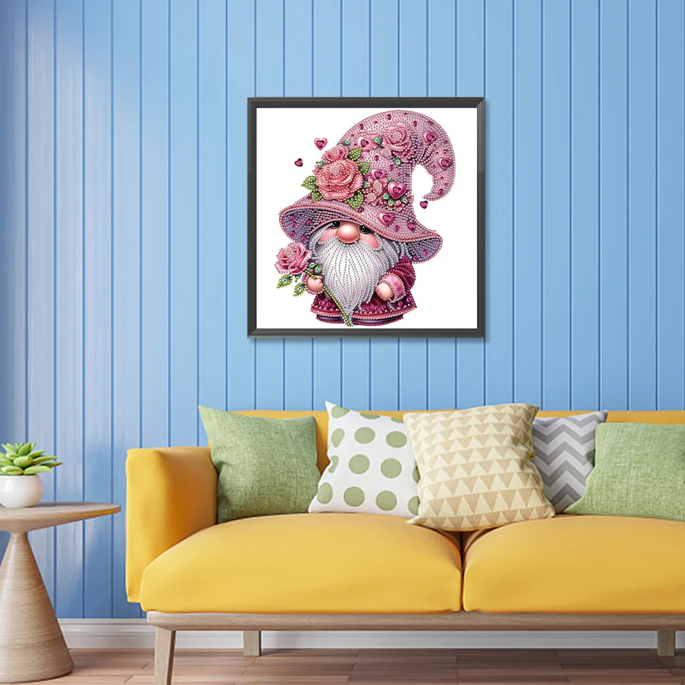 Diamond Painting - Partial Special Shaped Drill - Valentines Day Gnome(Canvas|30*30cm)