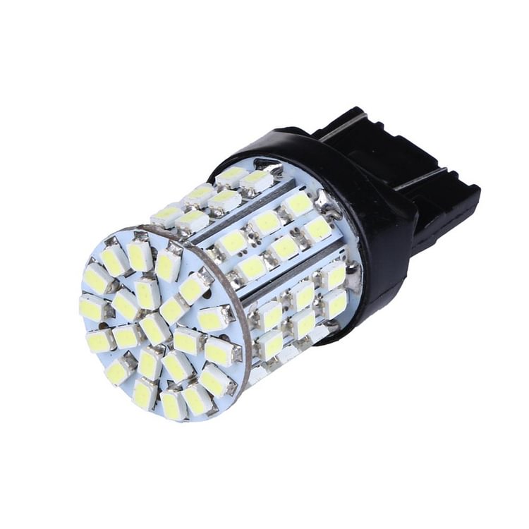2X T20 W21W 7443 7440 LED 64-SMD 1206 Tail Stop Brake Light Bulb Lamp White