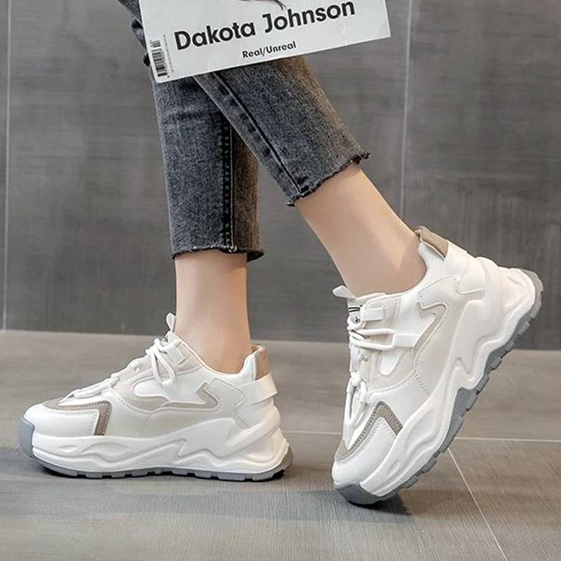 Sneakers Women 2021 Fashion Pactchwork Breathable Casual Women Shoes Winter Tennis Female Pu Sport Shoes Women's Vulcanize Shoes