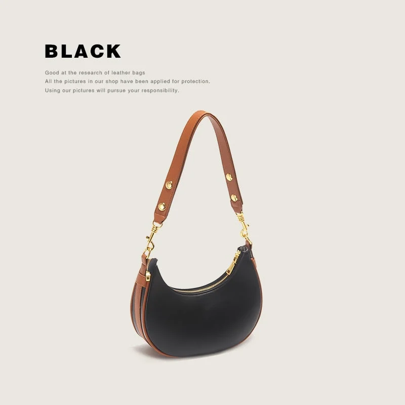 MABULA Half Moon Design Hobo Shoulder Bag Brown Stylish Leather Purses and Handbags Branded women Bags  Brand High Quality