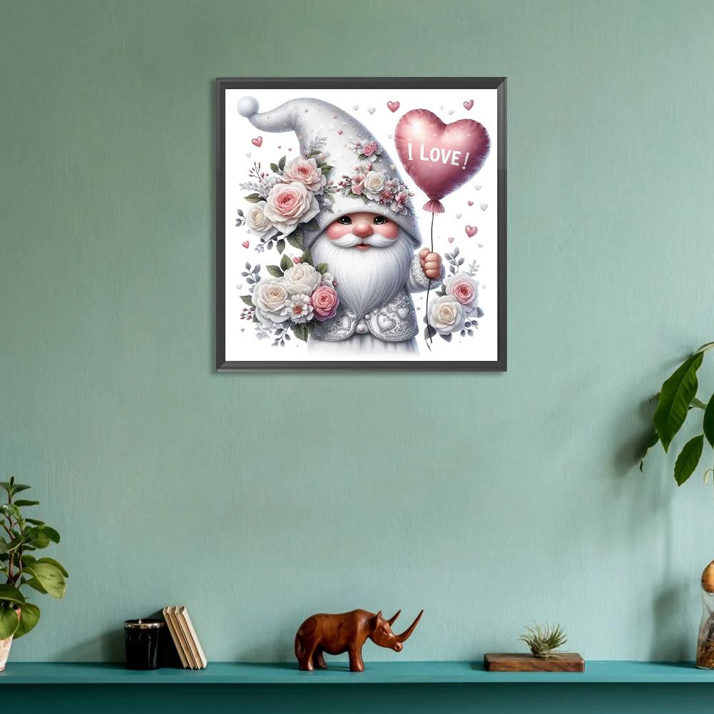Diamond Painting - Full Round Drill - Valentines Day Gnome(Canvas|30*30cm)