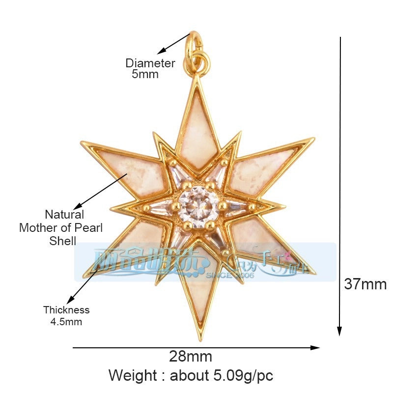 1 Piece 15 * 21mm 18 * 23mm 9*16mm Copper Zircon Sun Star Lightning Pendant Jewelry Accessories