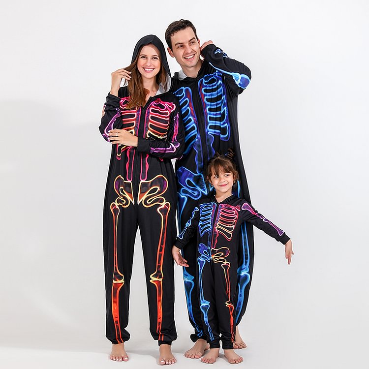 Celebrate Halloween Colorful Skull Suit Family Matching Halloween Pajamas Set