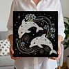 DIY Pearl Painting Dolphins for Home Wall Decor with Frame(30*30cm)