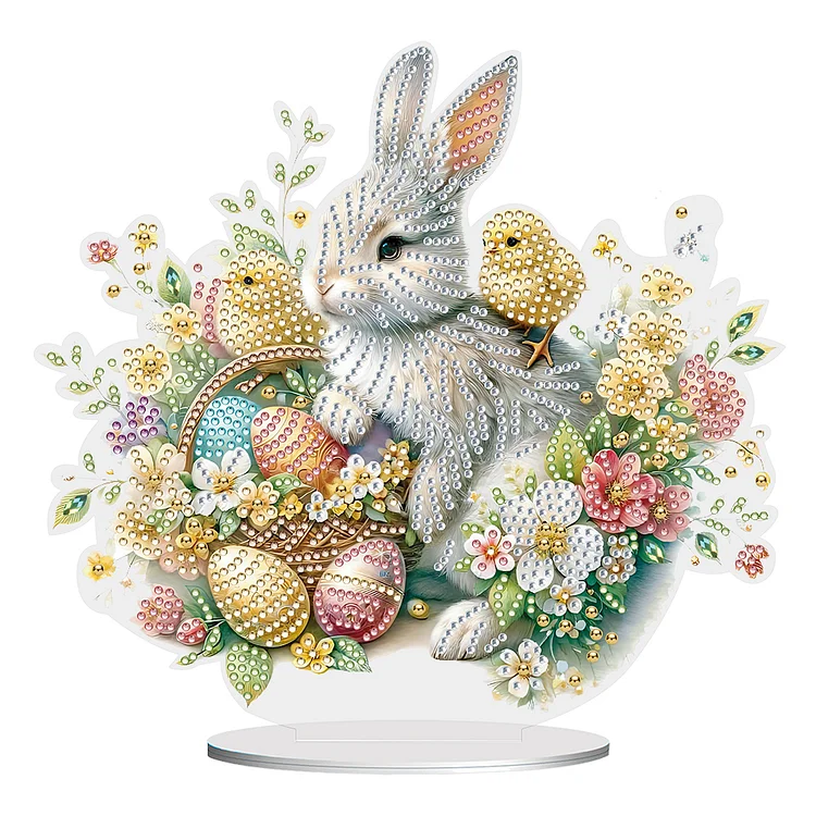 Special Shape Easter Rabbit Egg Flower Desktop Diamond Art Home Office Decor