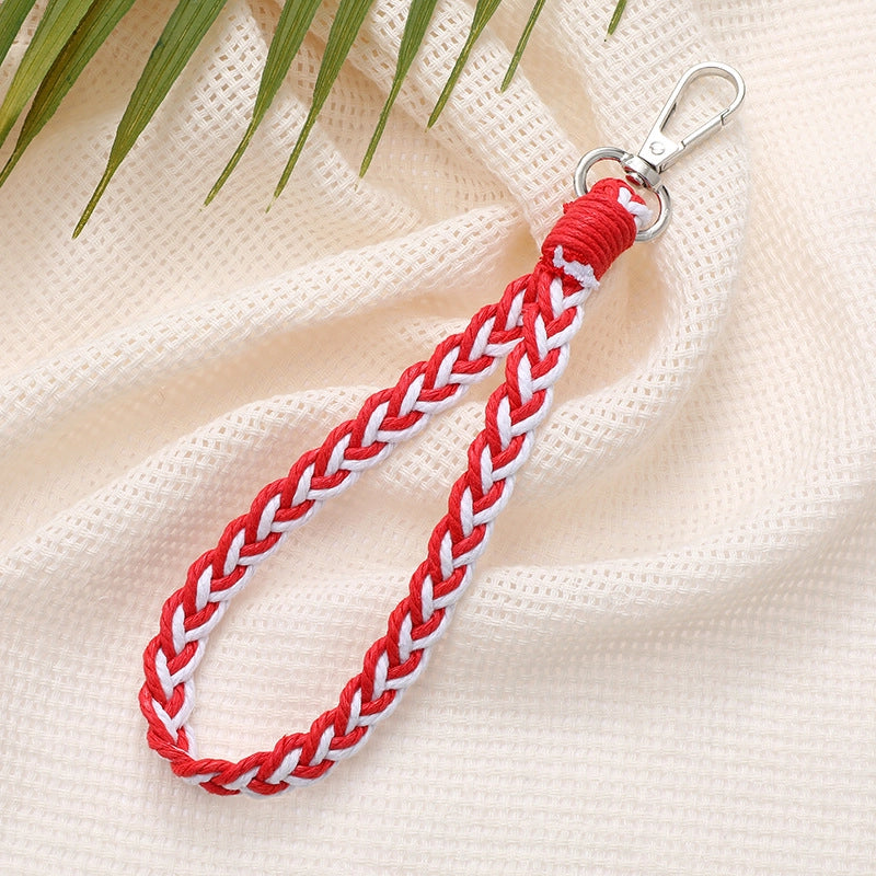Minimalist Color Block Cotton Polyester Knitting Mobile Phone Chain