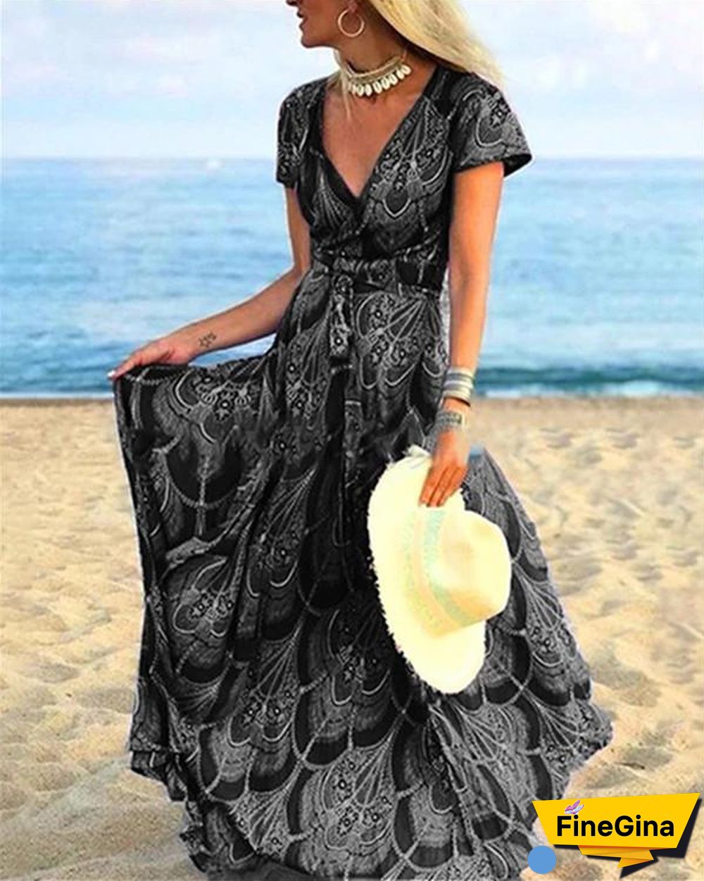Floral Summer Holiday Daily  Women Fashion Maxi Dresses