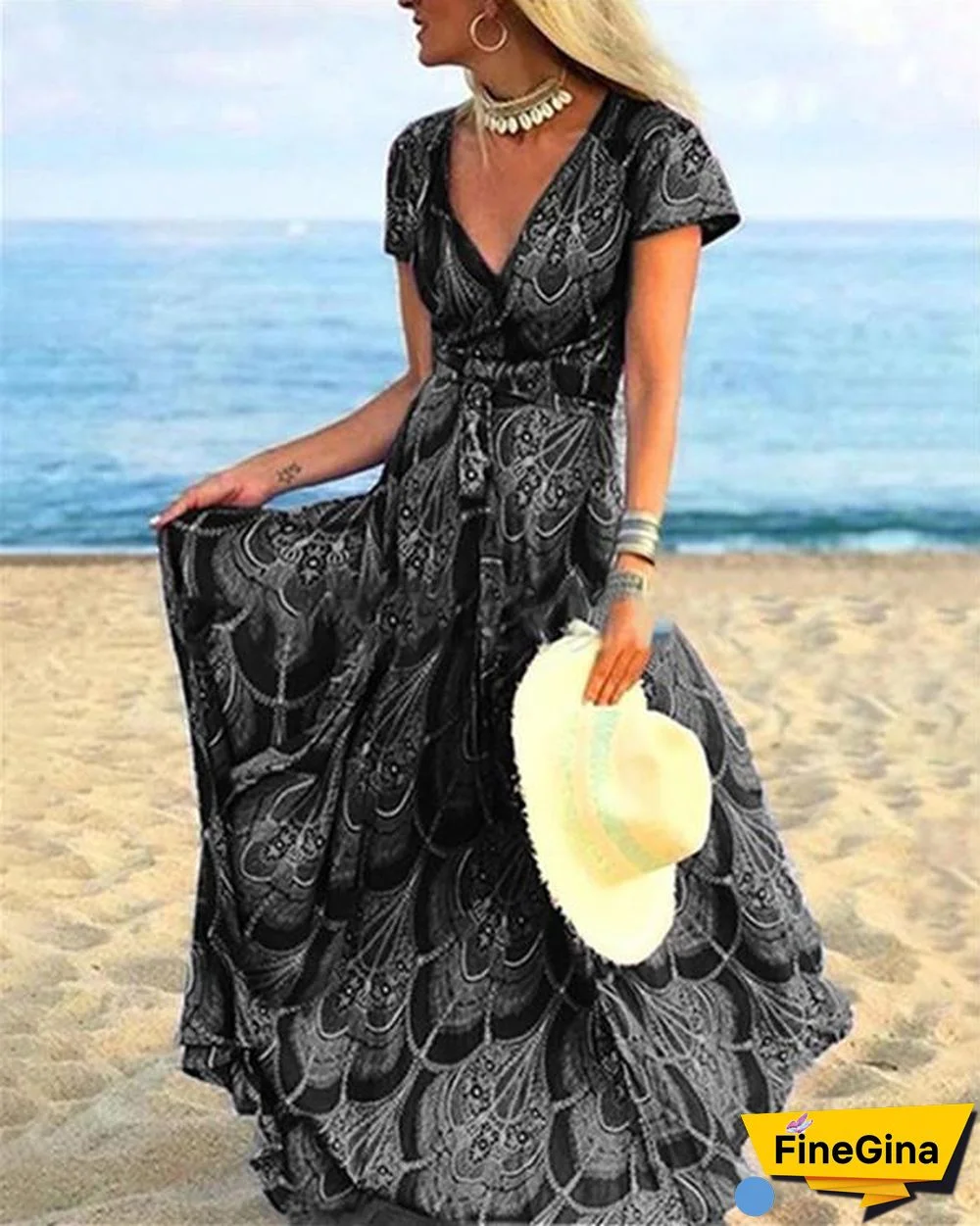 Floral Summer Holiday Daily  Women Fashion Maxi Dresses
