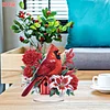 2D Flat Acrylic Cardinal Flower DIY Desktop Diamond Art Kits for Adults Beginner