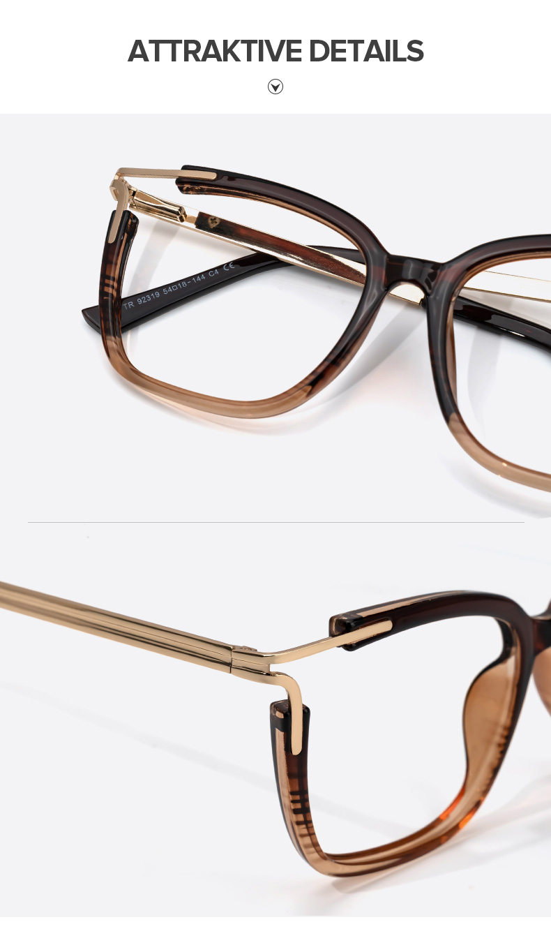 Nuriama Braun Kristall Cateye Brille