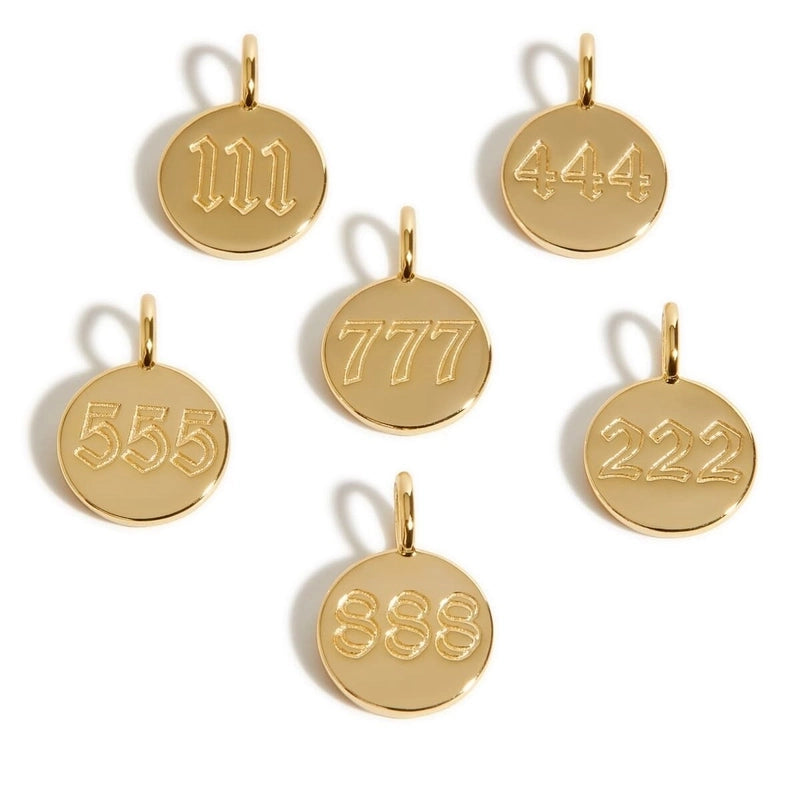 1 Piece 11*11mm 304 Stainless Steel 18K Gold Plated Round Number Pendant Jewelry Accessories
