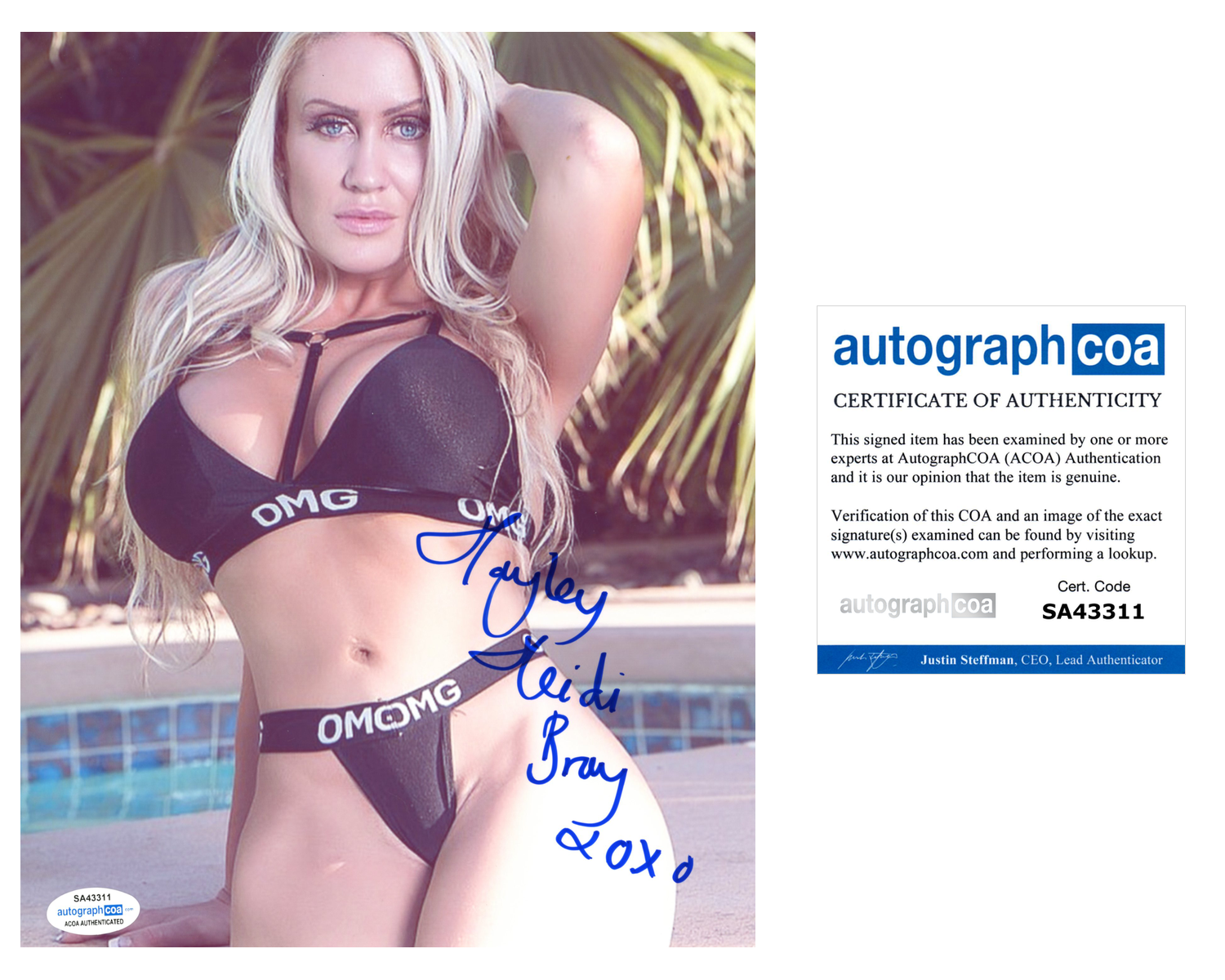 Hayley Heidi Bray Signed Autographed 8x10 Photo Poster painting Sexy Model ACOA COA