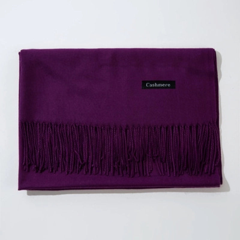 New Cashmere Scarf Female Korean Autumn And Winter New Solid Color Tassel Shawl Thick Warm Scarf