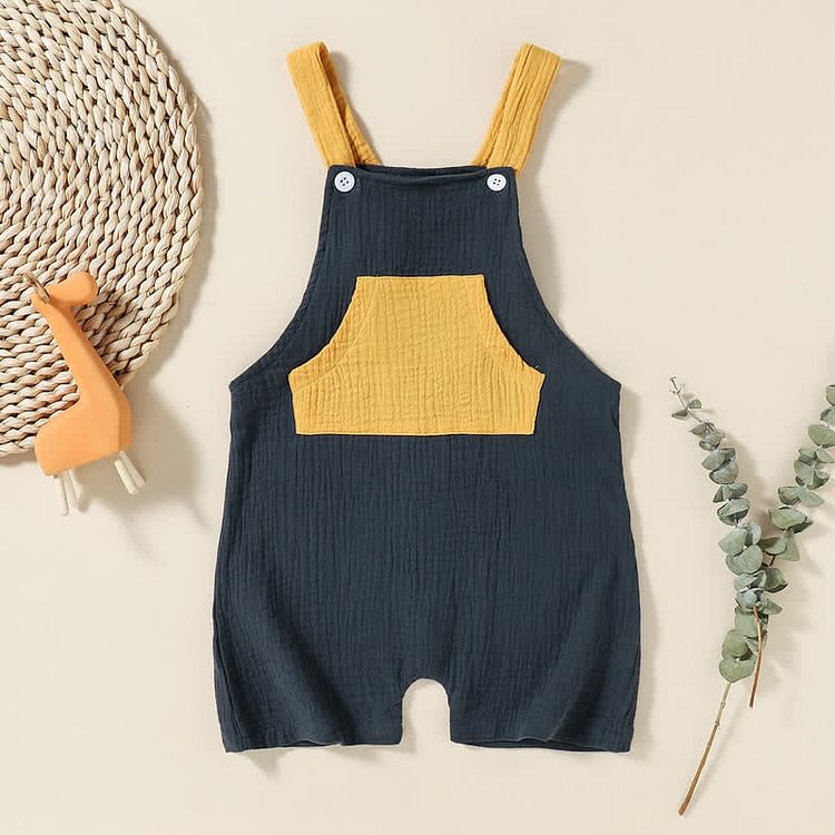 Toddler Boy Color Block Casual Overalls