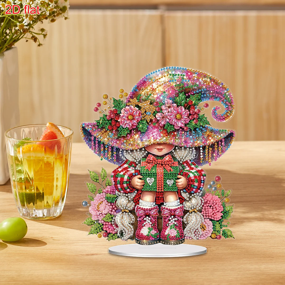 2D Flat Acrylic Girl DIY Desktop Diamond Art Kits for Home Office Desktop Decor