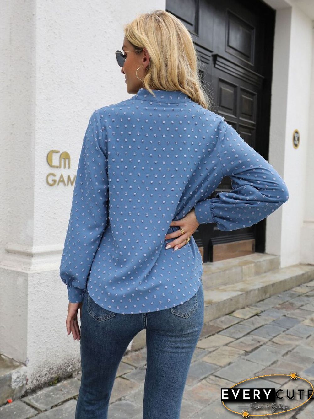Spring Summer V-neck Blouse Womens loose cardigan top fashion casual wear ladies tops