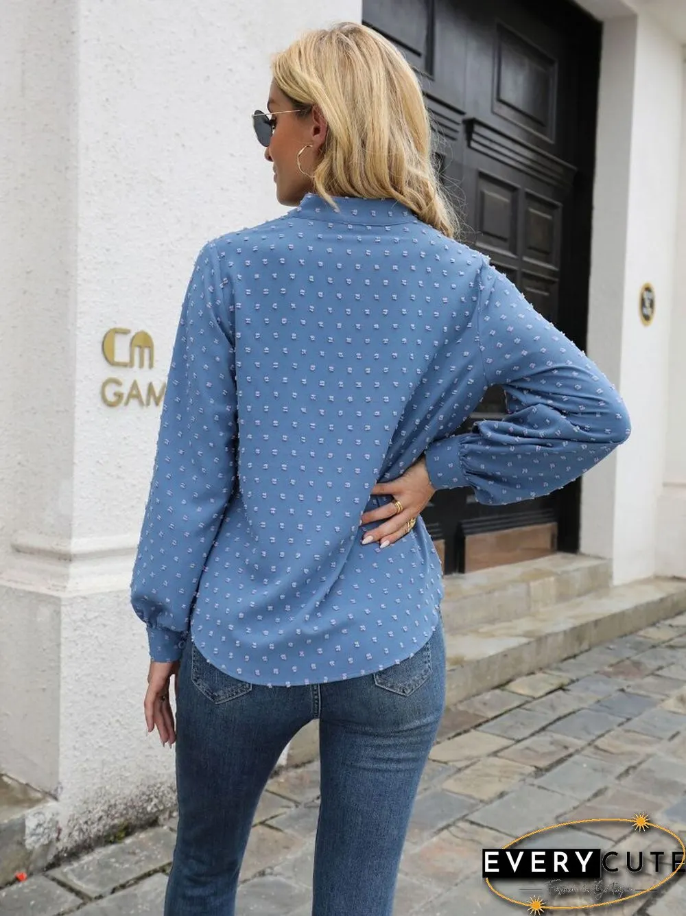 Spring Summer V-neck Blouse Womens loose cardigan top fashion casual wear ladies tops