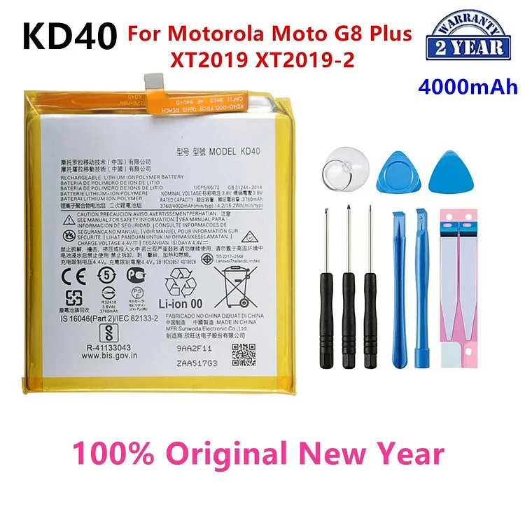 100% Original KD40 4000mAh Battery For Motorola Moto G8 Plus XT2019 XT2019-2  Phone Batteries+Tools