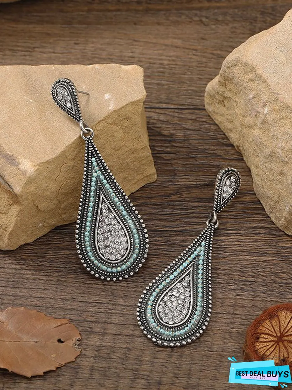 Vintage Diamond Drop Earring Ring Boho Jewelry