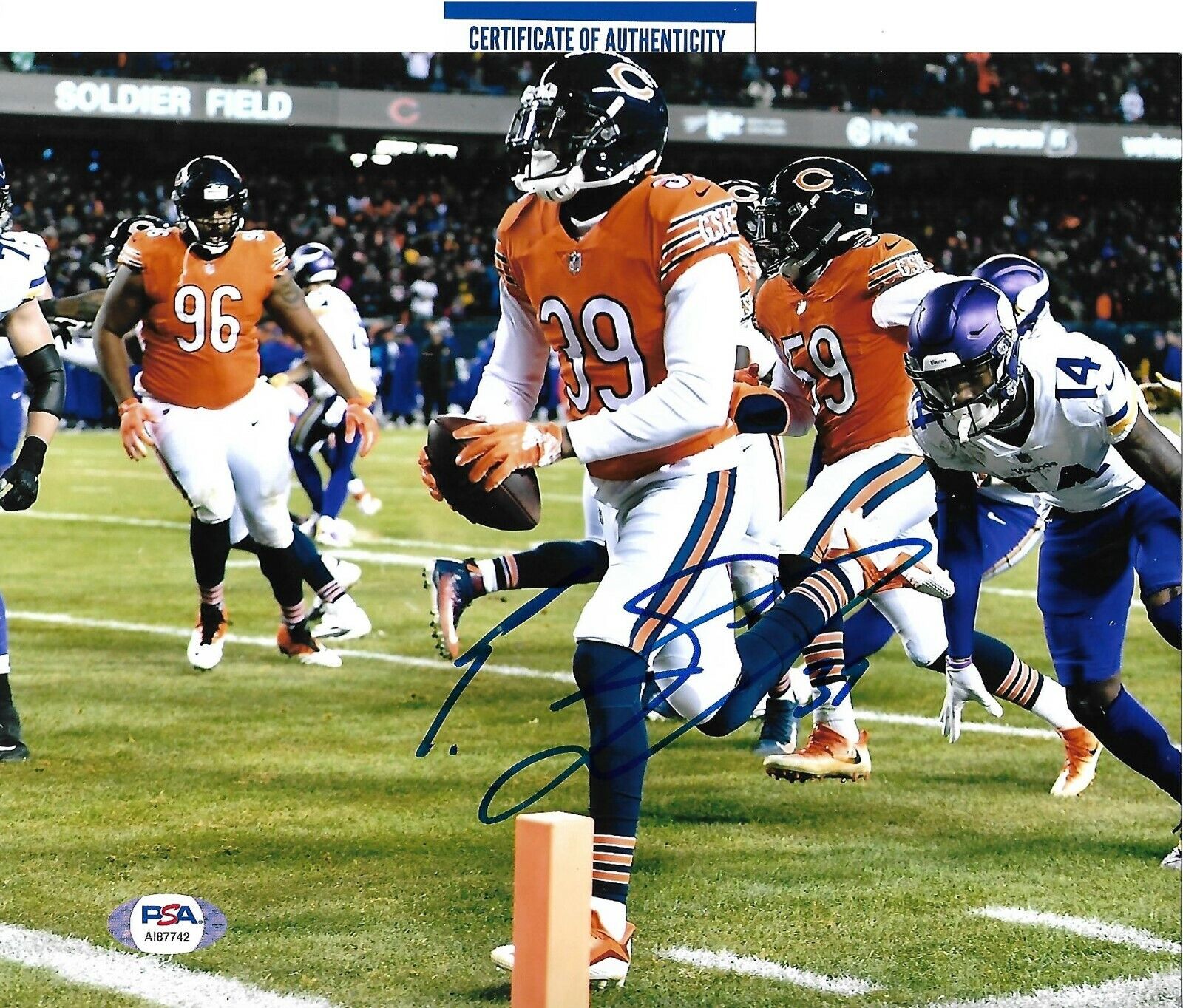 EDDIE JACKSON signed autographed CHICAGO BEARS 8X10 Photo Poster painting w/ COA PSA AI87742