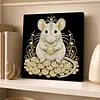 DIY Pearl Painting Mouse for Home Wall Decor with Frame(30x30cm)