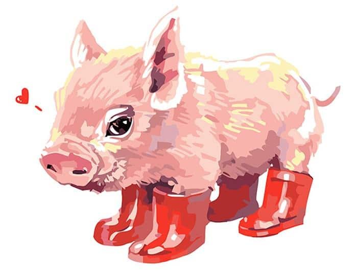 

Pink Pig – Paint By Numbers - 40*50CM, 501 Original