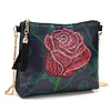 DIY Rose Special Shaped Diamond Painting Women Leather Chain Crossbody Bags