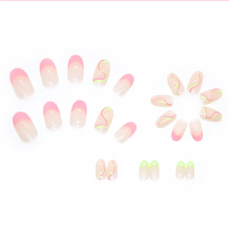 Churchf Churchf Head Ballet Nail Pink French Edge Through The Bottom Wear Armour Natural Sweet Cool Nail Fake Nails