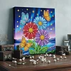 Schmetterlings-Sonnenblumen-DIY-Perlenmaler-Kunstsets mit Rahmen f&uuml;r Wohnaccessoires 25x25 cm