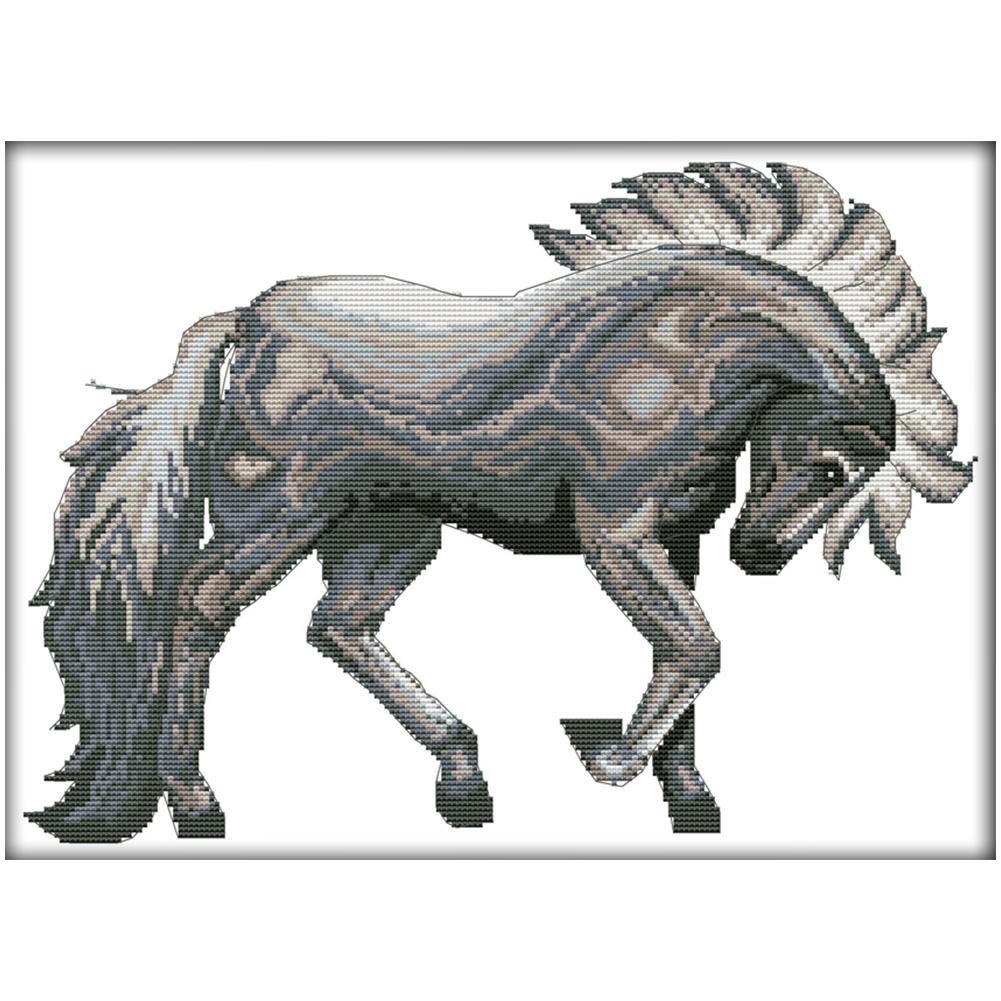 

Horse - 14CT Stamped Cross Stitch - 43*33cm, 501 Original