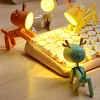 Mini lampe de nuit LED en forme de chiot et de cerf avec dessin anim&eacute; mignon