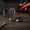 Mountain Bike Pedals For CXWXC CX-159 Bike Removable Anti-Skid Nails 2In1 Clipless Flat Pedal 9/16In 3 Bearings Bicycle Pedals Bicycle Accessories